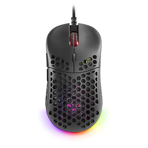 Marsgaming Mm55 Nero, Rgb Chroma Gaming Mouse, Ultraleggero 55G, 12800 Dpi, Switches Meccanici Huano