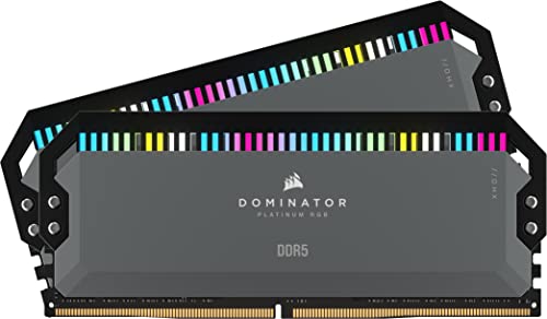 Corsair Dominator Platinum Rgb Ddr5 Ram 32Gb (2X16Gb) 6000Mhz Cl30 Amd Expo Compatibile Icue Memoria Per Computer - Grigio (Cmt32Gx5M2B6000Z30K)