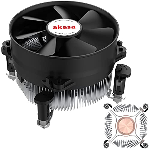 Akasa Ak-959Cu Système De Refroidissement D’Ordinateur Processeur Refroidisseur 9,2 Cm Noir, Argent