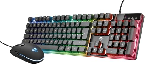 Trust Gaming Gxt 838 Azor Mouse E Tastiera Gaming, Layout Italiano Qwerty, Usb, Anti-Ghosting, Tastiera Retroilluminata Led Rgb, Mouse Gaming 800-3000