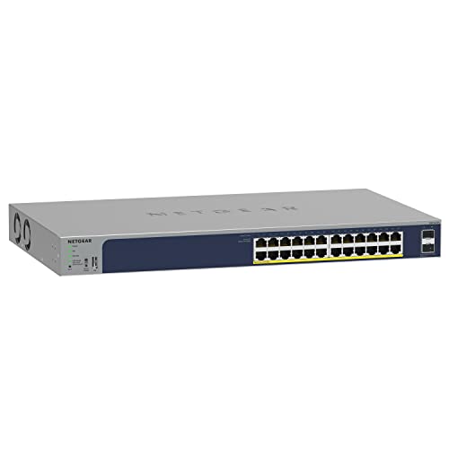 Netgear Switch Smart Gigabit Ethernet Poe A 24 Porte, Gs724Tp, Managed, 24 Da 1 G, 24 Poe+ A 190 W, 2 Sfp Da 1 G, Gestione Insight Cloud Opzionale, Mo