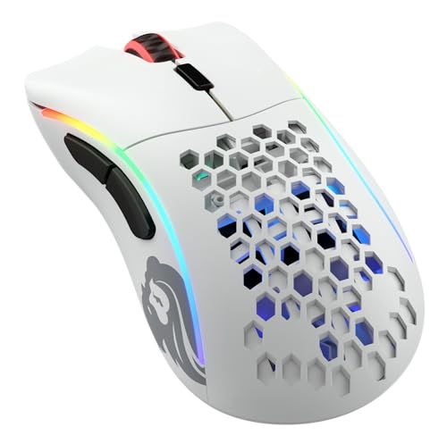 Glorious Gaming Model D- (Piccolo) Wireless Mouse Da Gaming Senza Fili - Superleggero 67 G, Design A Nido D'Ape, Rgb, Ergonomico, Wireless 2,4 Ghz Sen