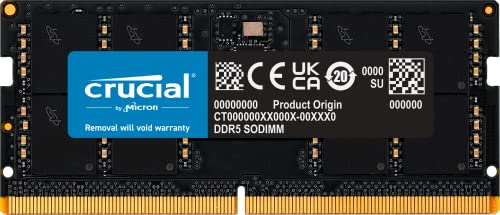 Crucial Ram 8Gb Ddr5 5600Mhz (O 5200Mhz O 4800Mhz) Memoria Per Computer Portatili Ct8G56C46S5