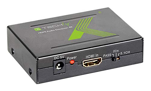 Techly 025732 Estrattore Audio Hdmi Spdif+Rca R/L 4K Nero