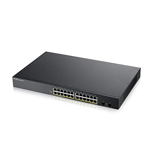 Zyxel 24 Porte Gigabit Poe Switch | Gestione Smart | Montaggio In Rack | 24 Porte Poe+ Von Budget Da 170 W E 2 Porte Sfp | Vlan, Igmp, Qos | Garanzia