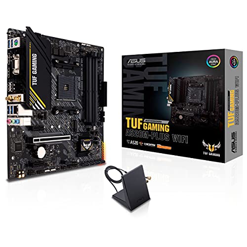 Asus Tuf Gaming A520M-Plus - Scheda Madre Micro-Atx Amd B550 Ryzen Am4, M.2, Wi-Fi 802.11Ac, Sata 6 Gbps, Usb 3.2 Gen. 1, E Connettori Aura Direzionab