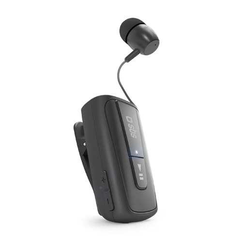 Sbs Auricolare Bluetooth Con Clip E Cavo Retrattile, Tecnologia Multipoint Per Collegare 2 Dispositivi Contemporaneamente, Autonomia Di Conversazione