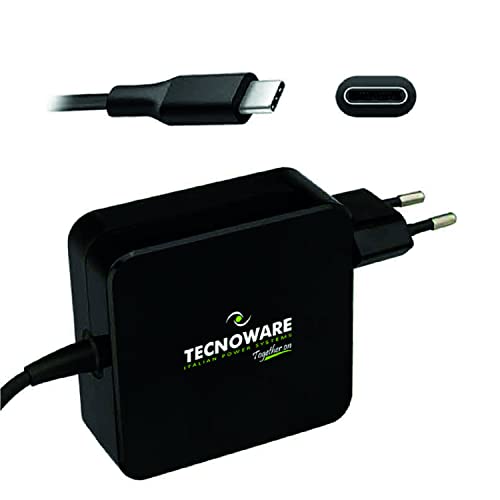 Tecnoware Alimentatore Universale Usb Type-C Da 65 W - Compatibile Con Notebook Dotati Di Porta Usb C (Macbook Pro/Air, Asus, Lenovo Thinkpad E Yoga,