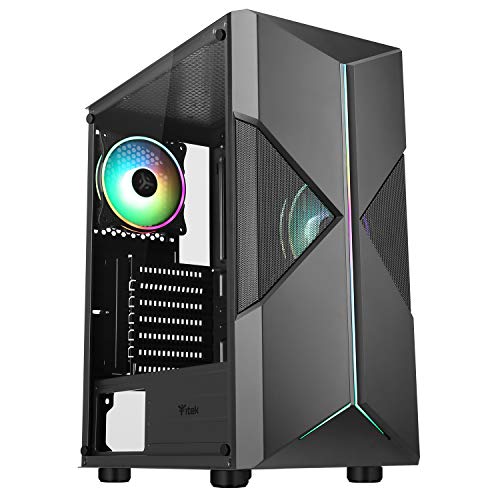 Itek Spacirc Xo - Case Pc Gaming Middle Tower Atx, 2 Ventole Da 12 Cm Argb In Dotazione, 2Xusb3.2 - Frontale Abs E Traforato, Pannello Laterale In Vet