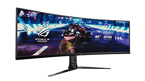 Asus Rog Strix Xg49Vq Monitor Gaming 49”, 3840X1080, 144Hz, Formato 32:9, Hdr400, Nero Rosso, 13.57 X 46.98 X 20.83 Cm 13.3 Kg