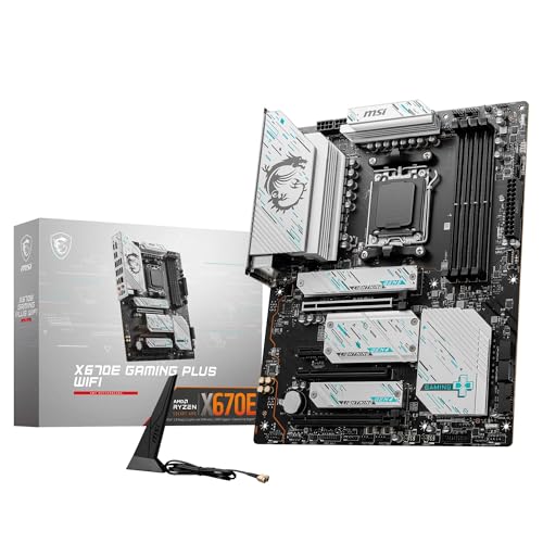 Msi X670E Gaming Plus Wifi Scheda Madre, Atx - Supporta I Processori Amd Ryzen Della Serie 7000, Am5 - Vrm Sps 80A, Ddr5 Memory Boost 7800+ Mhz/Oc, Pc