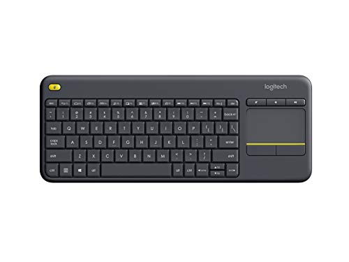 Logitech K400 Plus Tastiera Wireless Touch Tv, Facili Controlli Multimediali E Touchpad Integrato, Layout Internazionale Qwerty - Nero