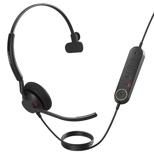 Jabra Engage 40 Cuffie Mono Cablate, Controllo Chiamata Inline, Tecnologia A 2 Microfoni Con Cancellazione Rumore, Ultraleggere, Cavo Usb-C - Per Le P