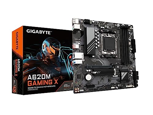 Gigabyte Scheda Madre A620M Gaming X - Supporta Cpu Amd Ryzen 8000, Vrm Digitale 8+2+1 Fasi, Fino A 8000 Mhz Ddr5 (Oc), 1Xpcie 4.0 M.2, Gbe Lan, Usb 3