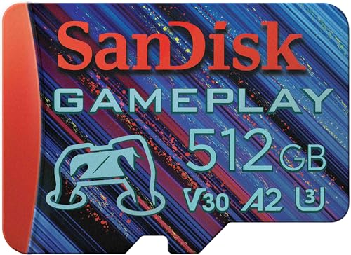 Sandisk 512 Gb Gameplay Scheda Microsd Per Mobile Gaming/Console Portatili, Fino A 190 Mb/S
