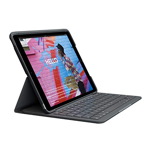 Logitech Slim Folio Per Ipad (7ª, 8ª E 9ª Generazione) Custodia Con Tastiera Wireless Integrata, Layout Spagnolo Qwerty - Grafite