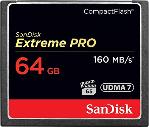 Sandisk Extreme Pro 64 Gb 160 Mb/S Compactflash Memory Card - Black/Gold/Red