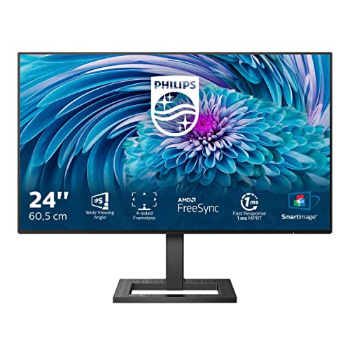 Philips 242E2Fa - Monitor Gaming Fhd Da 24", 75 Hz, 4 Ms, Sync Adaptive Sync (1920 X 1080, Vga, Hdmi, Displayport), Colore Nero