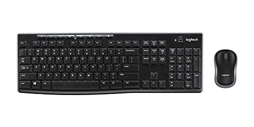 Logitech Mk270 Combo Tastiera E Mouse Wireless Per Windows, Layout Internazionale Qwerty - Nero