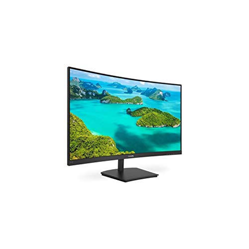 Philips 241E1Sca 24" Gaming Monitor Curvo Freesync 75 Hz Led Va Fhd, 4Ms, 3 Side Frameless, Casse Audio Integrate, Low Blue Mode, Flicker Free, Hdmi,