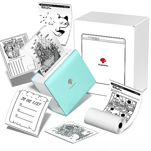 Phomemo Mini Stampante – M02 Portatile Portatile Portatile Senza Fili, Compatibile Con Ios E Android, Stampante Termoadesiva Per Lista Di Lavoro, Stud