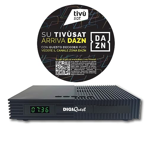 Digiquest Decoder Tivùsat Ti9, Dvb-S2 Con Telecomando 2 In 1, Smartcard Tivùsat Inclusa, Funzione Di Registrazione Attivabile - Dispositivo Abilitato