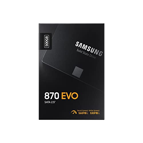 Samsung 870 Evo Ssd, Fattore Di Forma 2,5", Intelligent Turbo Write, Software Magician 6, Nero, 500 Gb
