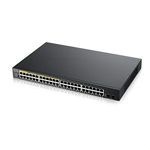 Zyxel 48-Porte Gigabit Poe Switch | Gestione Smart | Montaggio In Rack | 48 Porte Poe+ Con Budget Da 170 W E 2 Porte Sfp | Vlan, Igmp, Qos| Garanzia A