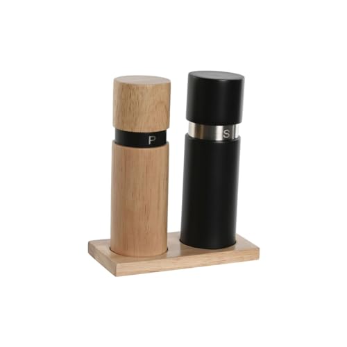 Set Sale E Pepe Home Esprit Nero Naturale Acciaio Inossidabile Legno D'Albero Della Gomma 14 X 7 X 16,5 Cm