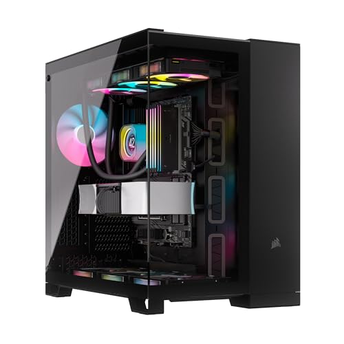 Corsair 6500X Mid-Tower Atx Case Per Pc A Doppia Camera - Vetro Temperato Panoramico - Compatibile Con Scheda Madre A Connessione Inversa - Nessuna Ve