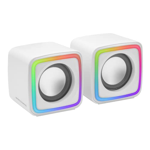 Marsgaming Mars Gaming Mscubew Blanco Altavoces Gaming Rgb Compactos Procesador Sonido Dsp 8W
