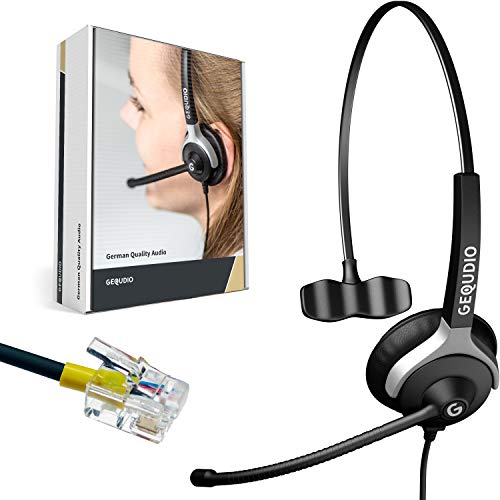 Gequdio Cuffie Telefoni Adatto A Mitel Aastra Fanvil Poly/Polycom E Gigaset Telefono Con Connettore Rj - Cuffie E Microfono Cuscinetti Di Ricambio - 6
