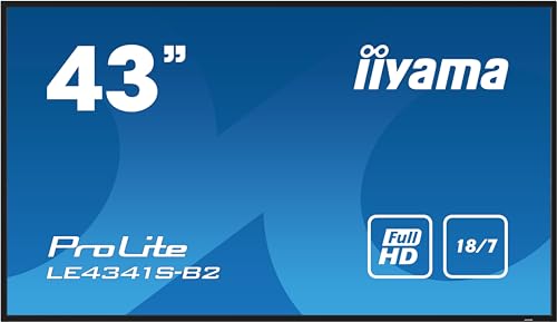 Iiyama Prolite Le4341S-B2 - Display Digitale Per Segnaletica Ips, 108 Cm, 42,5", Full Hd, Vga Hdmi, Audio/Uscita Usb2.0 Rs-232C Rj45, 18/7, Colore: Ne