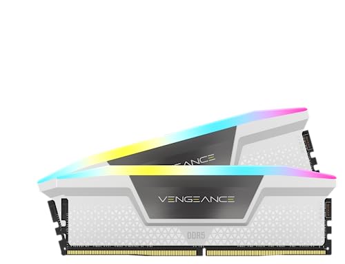 Corsair Vengeance Rgb Ddr5 Ram 32Gb (2X16Gb) 6400Mhz Cl32 Intel Xmp Memoria Per Computer Compatibile Icue - Bianco (Cmh32Gx5M2B6400C32W)