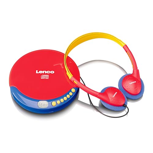 Lenco Cd-021 Lettore Cd Per Bambini – Lettore Cd Portatile – Discman – Cuffie Con Limite Di Volume – Legge Cd-R/Rw – Batteria Integrata – Con Cavo Di 