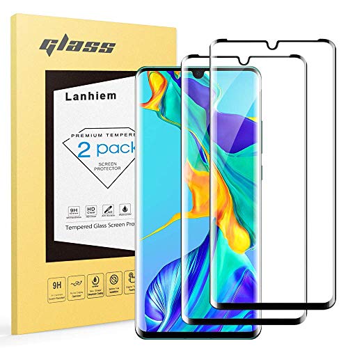 Lanhiem Vetro Huawei P30 Pro Vetro Temperato P30 Pro[Copertura Completa][2 Pezzi][Garanzia A Vita] Senza Bolle,Durezza 9H,Ultra Resistente,Pellicola T