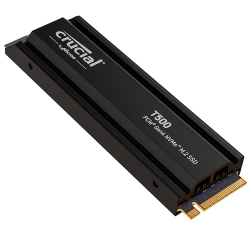 Crucial T500 Ssd 1Tb Pcie Gen4 Nvme M.2 Ps5 Ssd Interno Gaming Con Dissipatore, Fino A 7300Mb/S, Compatibile Con Playstation 5, Notebook E Pc Desktop,