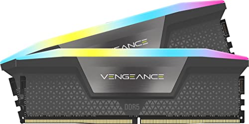Corsair Vengeance Rgb Ddr5 Ram 32Gb (2X16Gb) 5200Mhz Cl40 Amd Expo Compatibile Icue Memoria Per Computer - Grigio (Cmh32Gx5M2B5200Z40K)