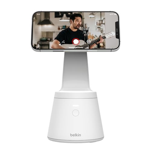 Belkin Supporto Per Telefono Con Tracking Del Viso (Supporto Per Cellulare Con Magsafe E Rilevamento Del Movimento, Per Creare Contenuti Video, Per Mo