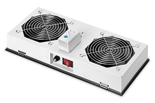 Ventilatore Da Tetto Digitus Per Alloggiamento Esterno A Parete, Protetto Ip54, 2X Ventilatore, Termostato, Grigio (Ral 7035)