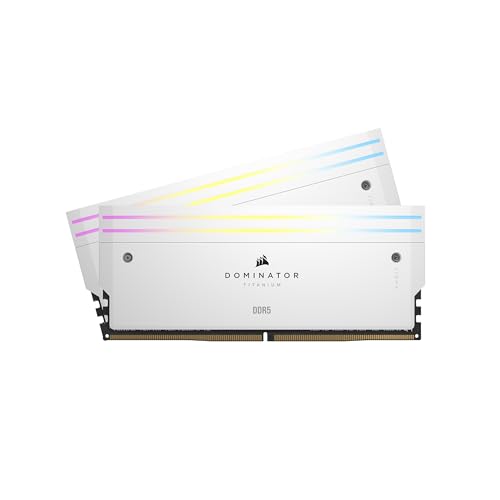 Corsair Dominator Titanium Rgb Ddr5 Ram 32Gb (2X16Gb) Ddr5 7200Mhz Cl34 Intel Xmp Icue Memoria Compatibile Per Computer - Bianco (Cmp32Gx5M2X7200C34W)