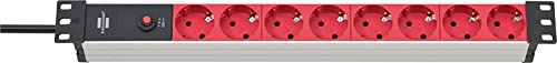 Brennenstuhl, Prese Multiple Alu-Line Da 19" Per Armadi Elettrici 8 Prese Nero/Argento 2M