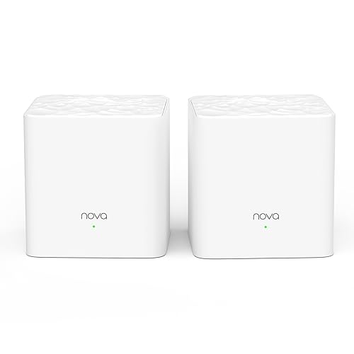 Tenda Nova Mw3 Wifi Mesh, Ac1200 Dual Band Con Copertura Fino A 200Mq, 2 Porte Fast Ethernet, Roaming Senza Interruzioni, Rete Ospite, Parental Contro