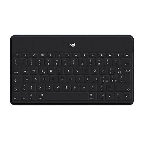 Logitech Keys-To-Go Tastiera Bluetooth, Sottile E Leggera, Per Iphone, Ipad, Apple Tv E Tutti I Dispositivi Ios, Layout Italiano Qwerty - Nero