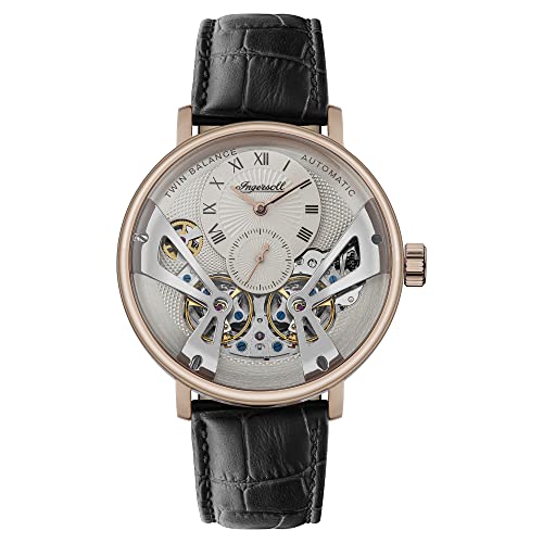 Ingersoll 1892 The Tennessee Automatic Mens Watch Con Quadrante Grigio Chiaro E Cinturino In Pelle Nera - I13101