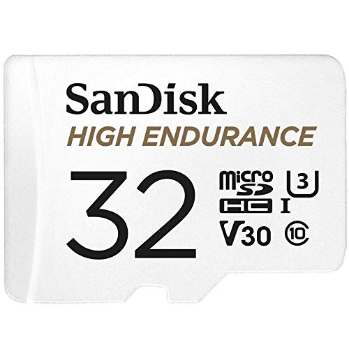 Sandisk High Endurance Video Monitoring For Dashcams & Home Monitoring 32 Gb Microsdhc Memory Card + Sd Adaptor, Up To 100 Mb/S Read And 40 Mb/S Write
