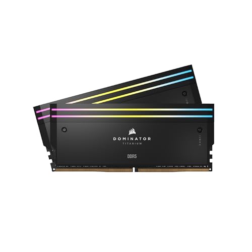 Corsair Dominator Titanium Rgb Ddr5 Ram 64Gb (2X32Gb) Ddr5 6400Mhz Cl32 Intel Xmp Icue Compatibile Per Computer - Nero (Cmp64Gx5M2B6400C32)