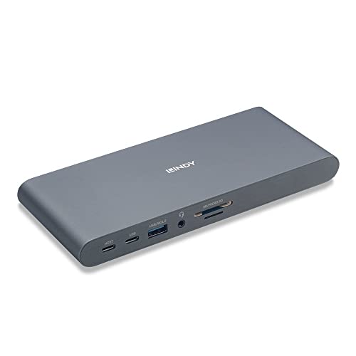 Lindy Station D'Accueil Usb 3.2 Type C Pour Ordinateur Portable - 5K Dp, Hdmi, Pd 3.0 100 W, Usb 3.2 Gen 1, Gigabit, Sd, Microsd, Audio