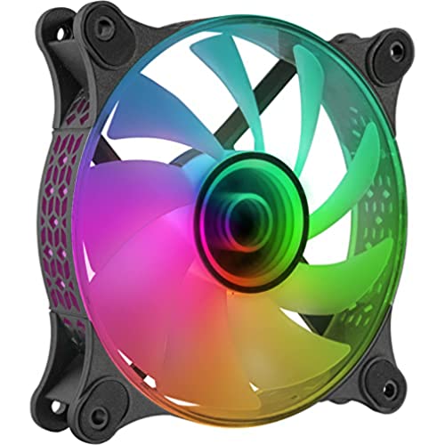 Marsgaming Mars Gaming Mf-3D Nero, Ventola Argb 360° 12Cm, Specchio Infinito 3D, Sistema Anti-Vibrazioni, Ultra-Silenzioso, Compatibilità Completa