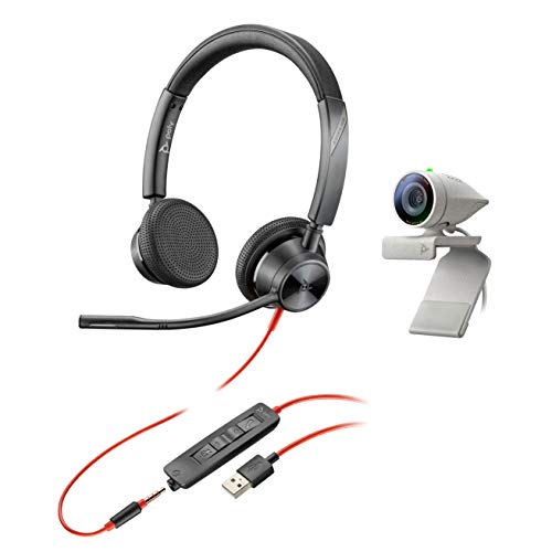 Kit Poly Studio P5 Con Blackwire 3325 (Plantronics) - Videocamera Per Videoconferenze Hd 1080P - Kit Usb-A Con Cuffia Cablata Audio Stereo E Webcam Pr
